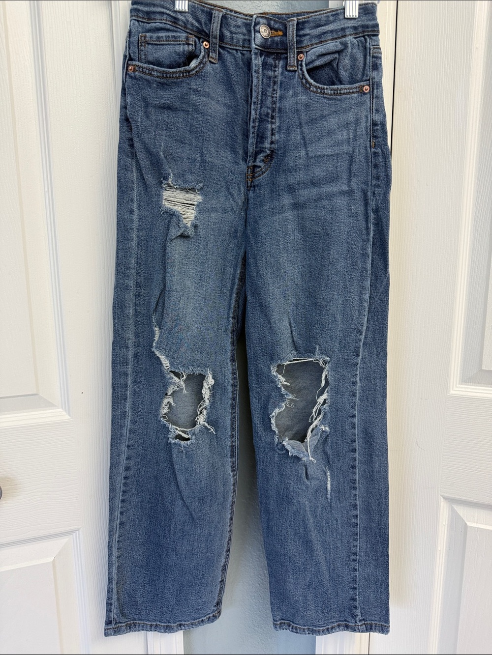 Wild Fable highest rise straight distressed jeans size 0